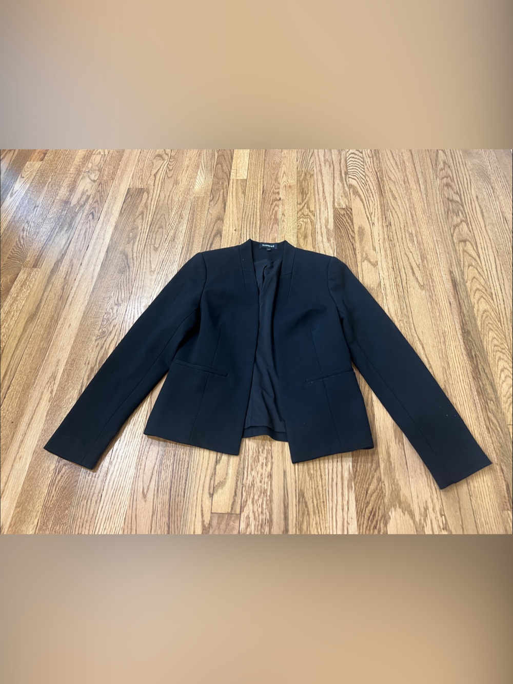 Express Black Women's Open-Front Collarless Blazer